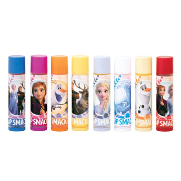 Lip Smacker Disney Frozen Ii Lip Balm 8-Piece Party Pack Northern Blue Raspberry, Optimistic Berry, Wonderful Waffles & Syrup, Trusted Lemon Custard
