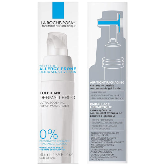 La Roche-Posay Toleriane Dermallergo Ultra Soothing Repair Face Moisturizer For Sensitive Skin, Gentle Moisturizing Face Cream For Dry Skin, Packaging May Vary, Formerly Toleriane Ultra