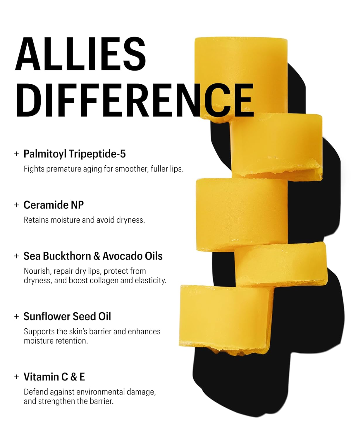 Allies Of Skin Peptide & Ceramide Repair Lip Balm With Palmitoyl Tripeptide-5, Ceramide Np, Sea Buckthorn Oil, Avocado Oil, Sunflower Seed Oil, Shea Butter, Vitamin C & E. 3.8G/ 0.13 Oz : Beauty & Personal Care