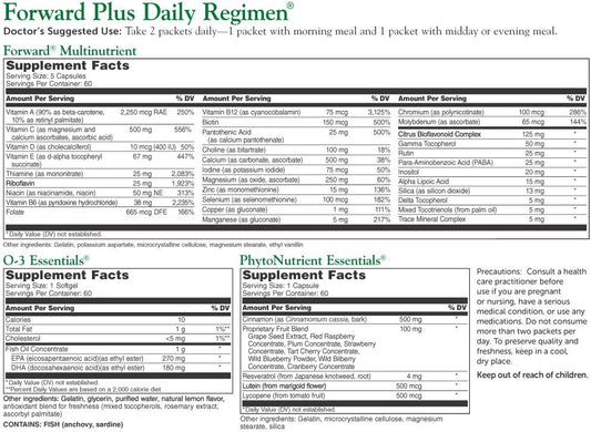 Dr. Whitaker Forward Plus Daily Regimen - Comprehensive Multivitamin Supplement Supports Optimal Energy, Strength, Vitality, and Stamina - 60 Packets (30-Day Supply)