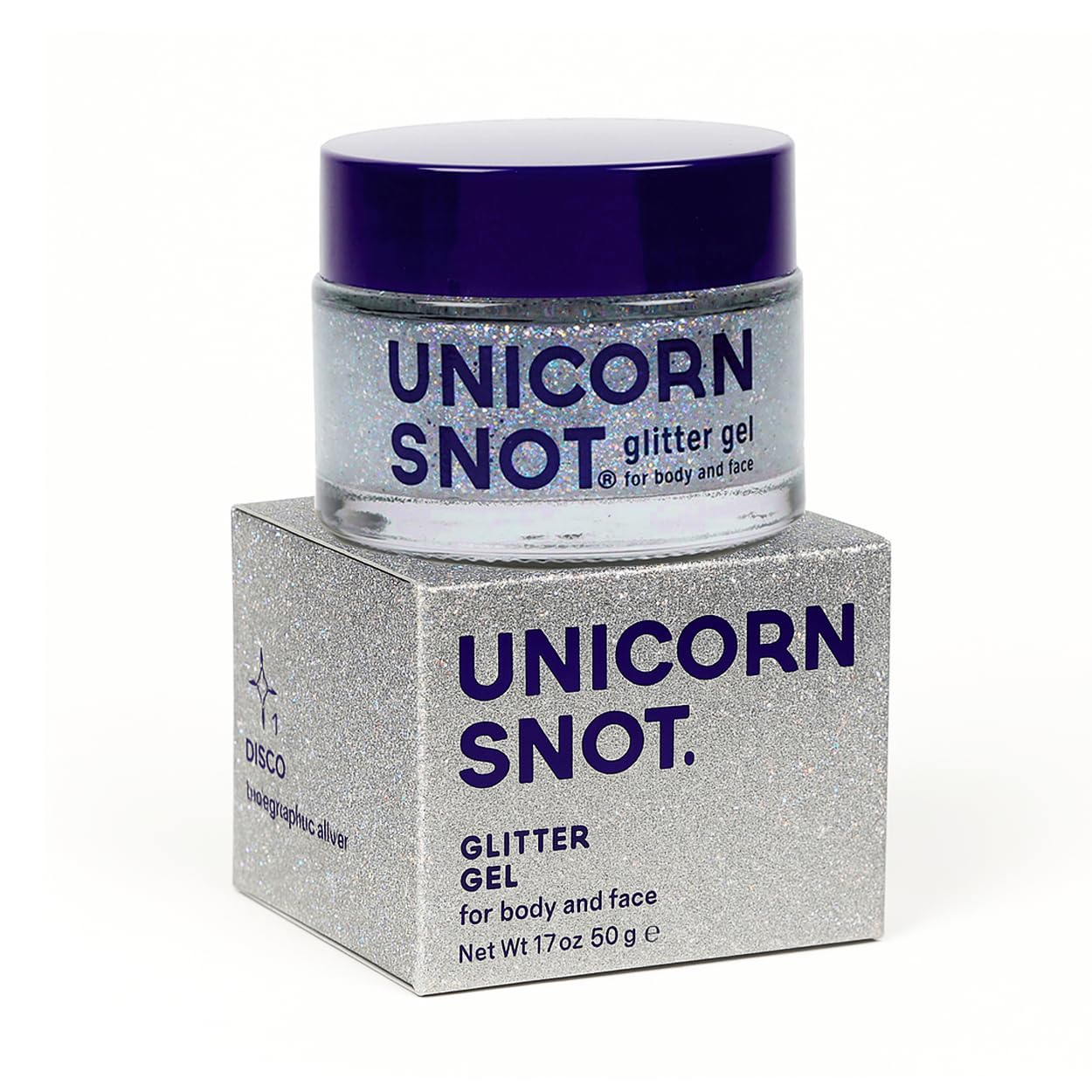 Unicorn Snot Face & Body Glitter - Cosmetic-Grade Holographic Glitter Gel - Makeup For Festivals, Raves, Anime Cosplay - Safe For Face, Easy Application & Removal, 1.7Oz Silver (Disco)