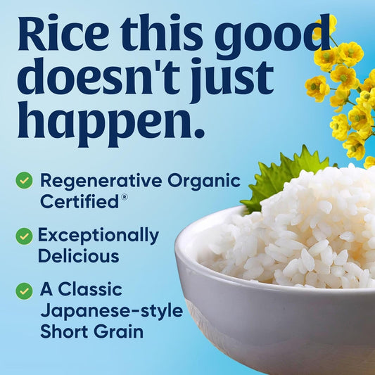Lundberg Organic Sushi Rice, Sticky White Japanese-Style California-Grown Short Grains, 64 Oz