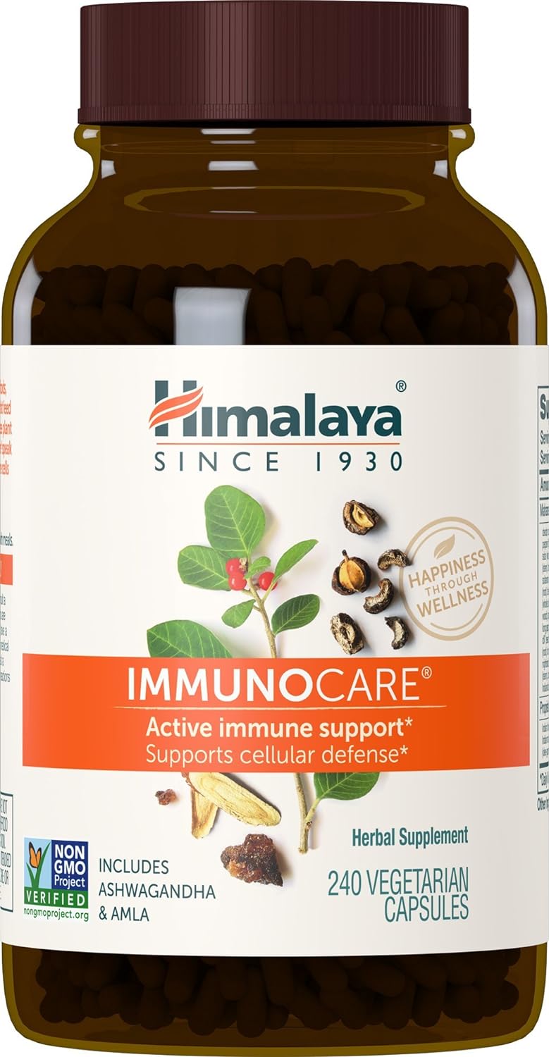 Himalaya Immunocare For Active Immune Support And Cellular Defense, 840 Mg, 240 Capsules, 2 Month Supply