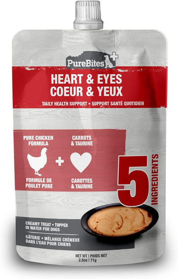 Purebites+ Heart & Eyes Squeezables For Dogs, Only 5 Ingredients, Case Of 15