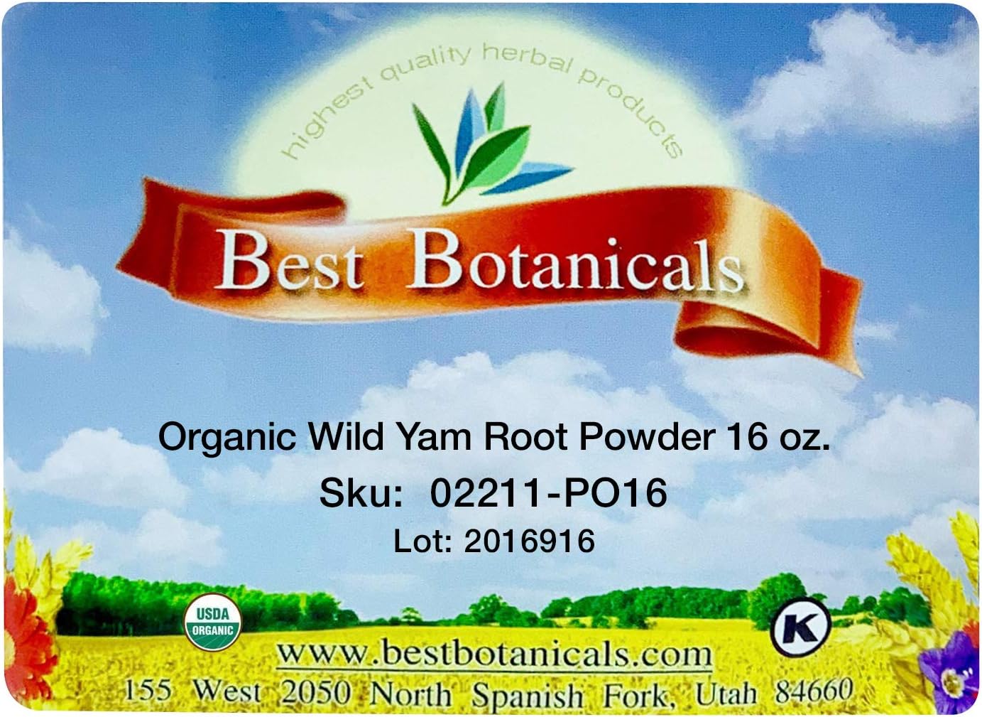 Best Botanicals Wild Yam Root Powder 16 oz. (Organic) : Health & Household