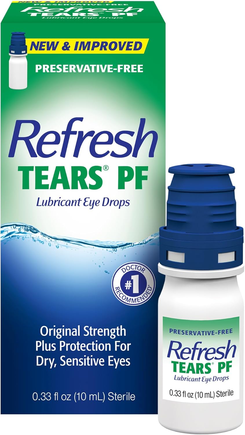 Refresh Tears Pf Preservative-Free Artificial Tears Lubricant Eye Drops, 0.33 Fl Oz (10 Ml)