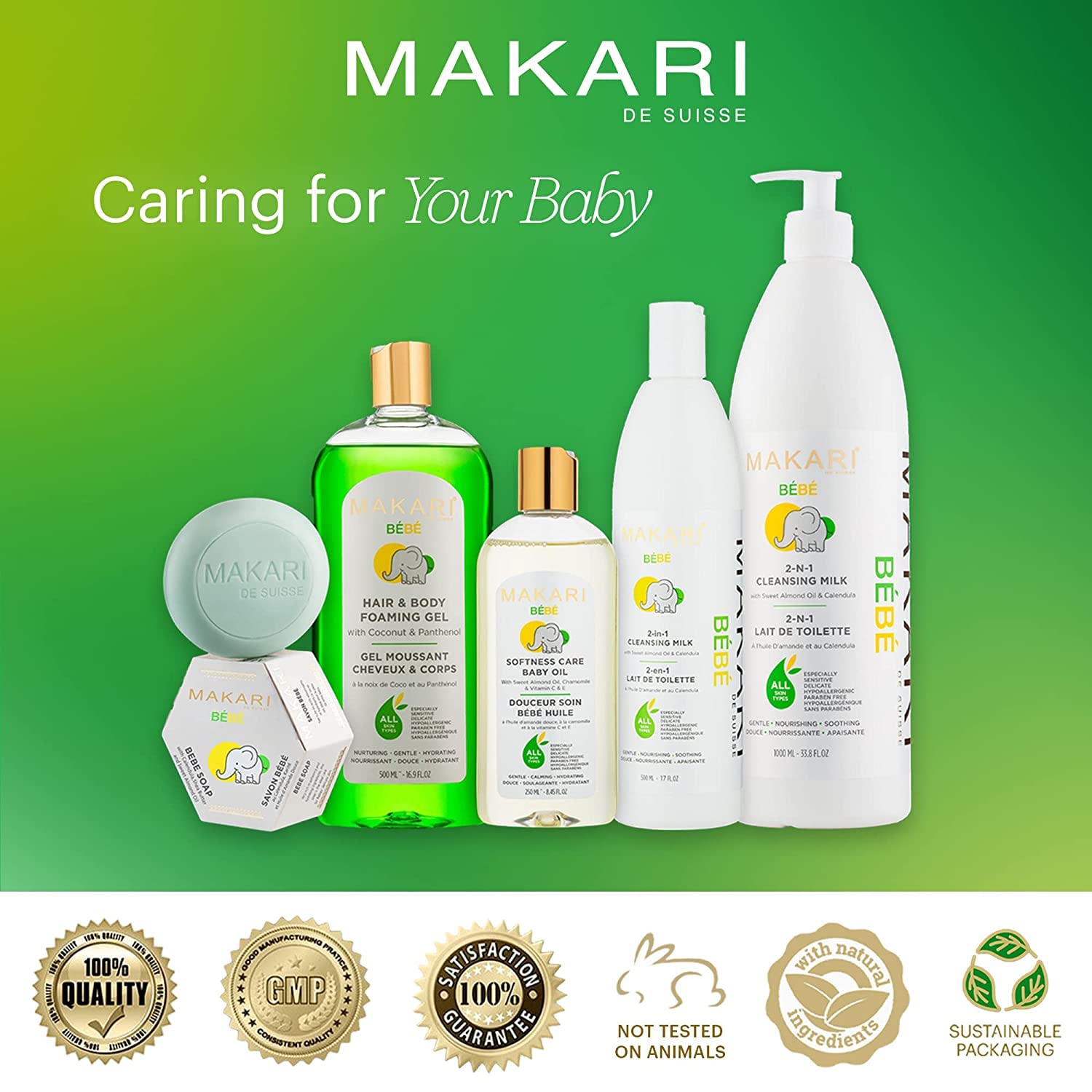 Makari Bebe Cleansing Milk (500Ml) | Baby Body Wash And Dry Skin Softening Solution | Helps Soothe Irritation | Gentle On Infants 3 Months And Older | Recommended For Delicate And Sensitive Skin : Baby