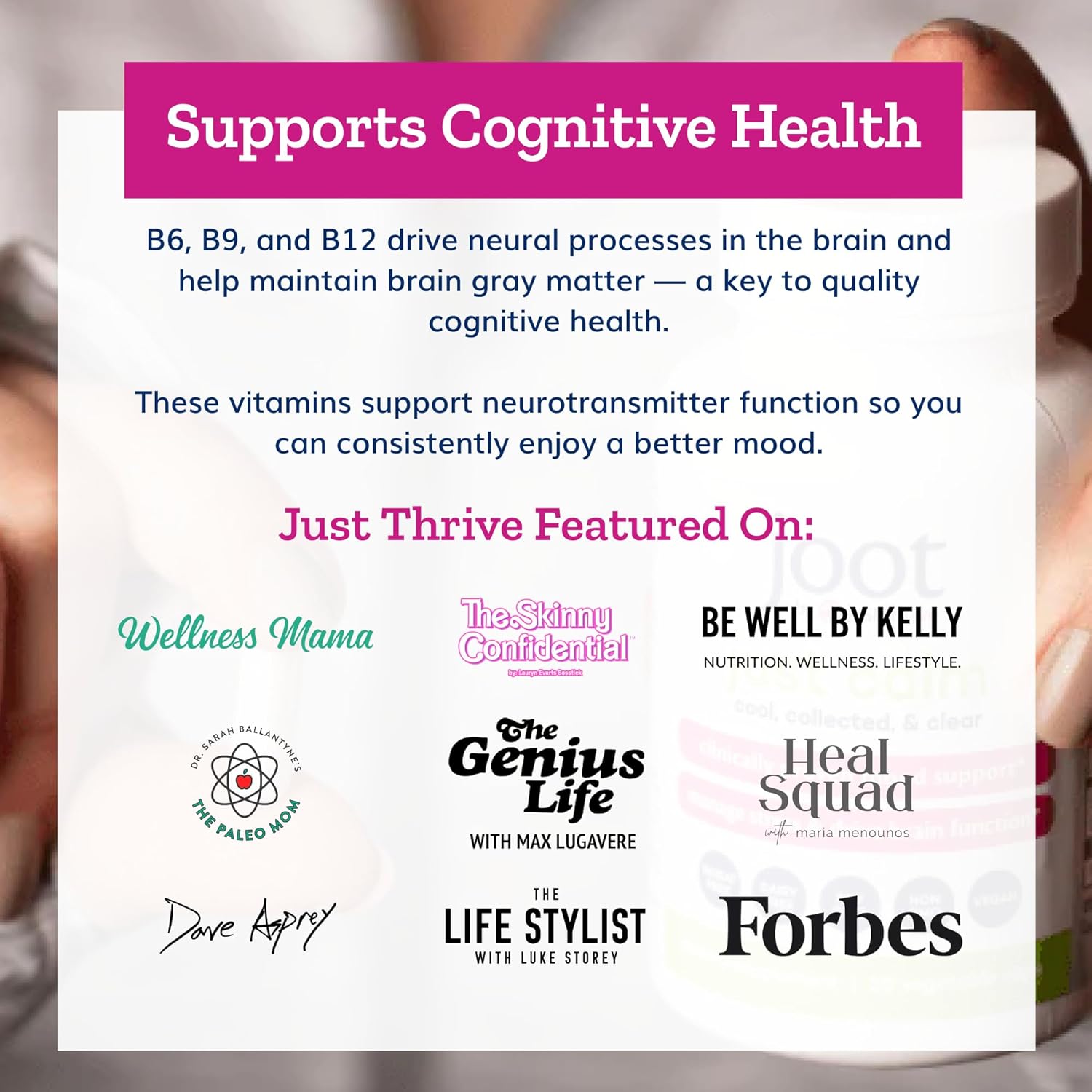 Just Thrive - Just Calm - Cortisol Manager - Calming, Memory, and Mood Support Supplement - Vegan, 30 Calm Capsules : Health & Household