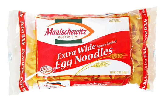 MANISCHEWITZ Extra Wide Egg Noodles, 12-Ounce Bags (Pack of 12)