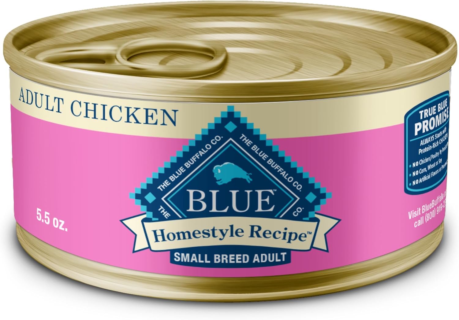 Blue Buffalo Homestyle Recipe Adult Small Breed Wet Dog Food, Made With Natural Ingredients, Chicken Recipe, 5.5-Oz. Cans (24 Count)