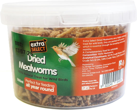 Extra Select Dried Mealworms Wild Bird Feed Treat, 500 ml?08MW500