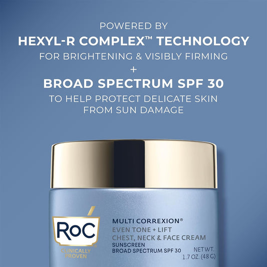 Roc Multi Correxion 5 In 1 Chest Neck Face Anti-Aging Moisturizer With Spf 30, Neck Firming Cream, 1.7 Ounce