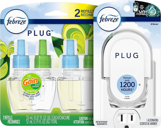 Febreze Plug, Gain Original, Starter Kit & (2) .87 Fl. Oz. Refills