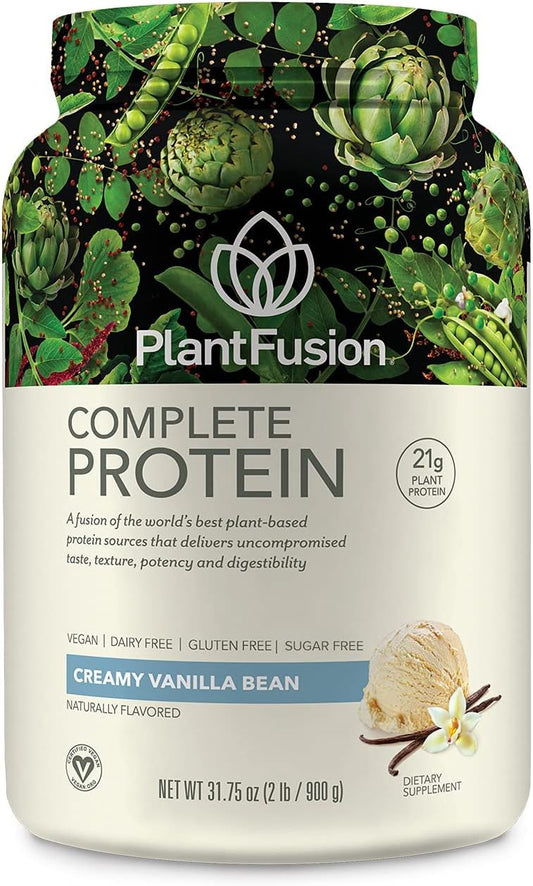 PlantFusion Complete Plant Based Pea Protein Powder Bundle, Non-GMO, Vegan, Dairy Free, Gluten Free, Soy Free, Allergy Free w/Digestive Enzymes, Dietary Supplement, Vanilla Bean and Chocolate 2 pound