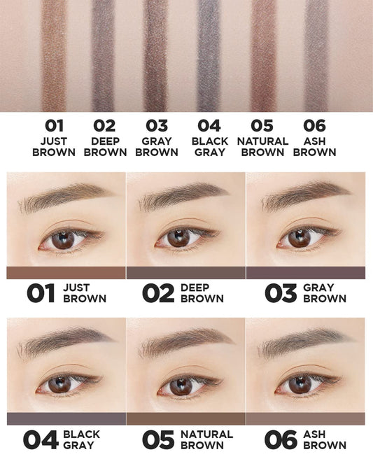 Thesaem Artlook Eyebrow Definer Pencil With Spoolie Brush 02 Deep Brown – Long Lasting Eyebrow For Soft Textured Eyebrow Makeup With Vitamin E - Triangular Pencil