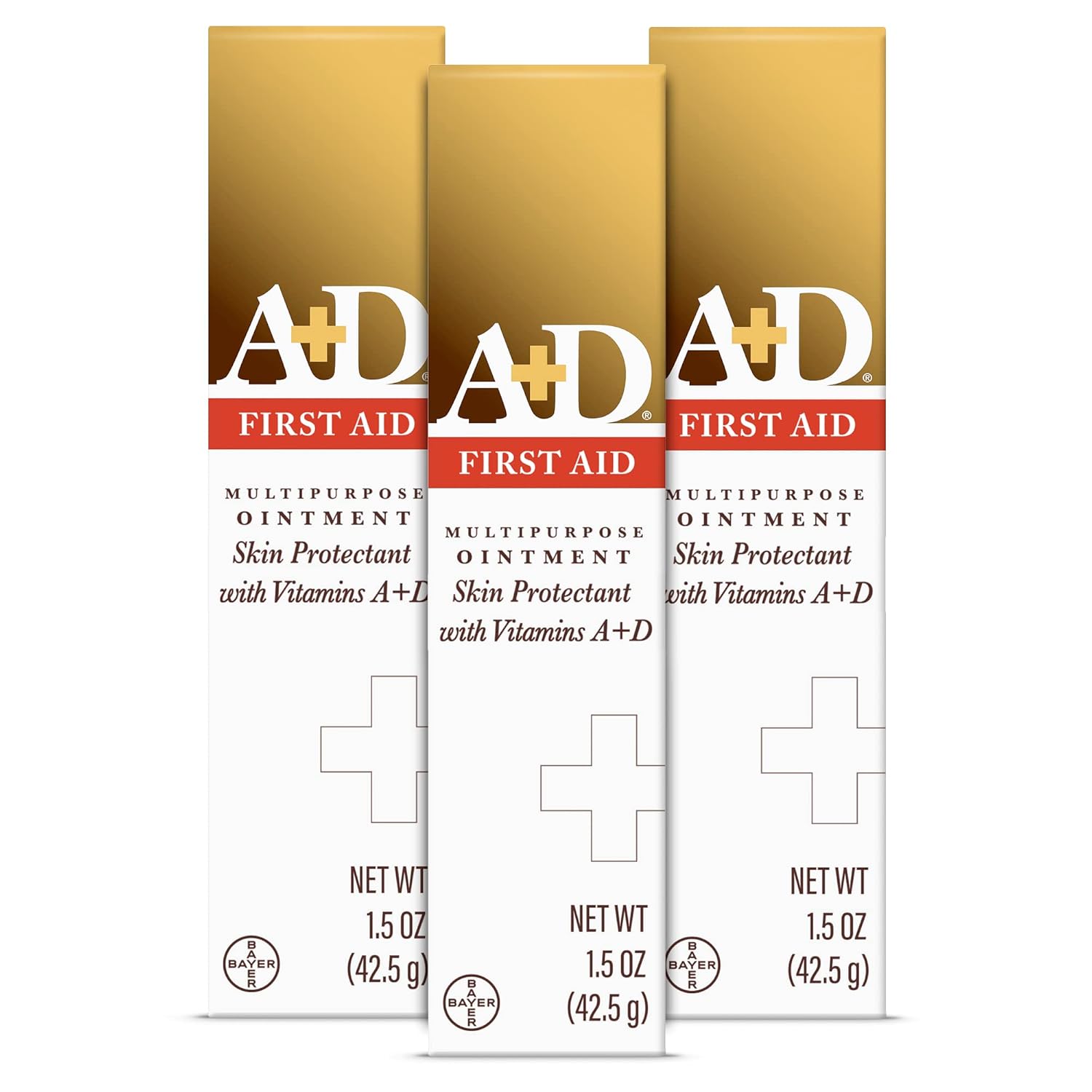 A+D First Aid Ointment, Multipurpose Dry Skin Moisturizer And Skin Protectant, 1.5 Oz (Pack Of 3)