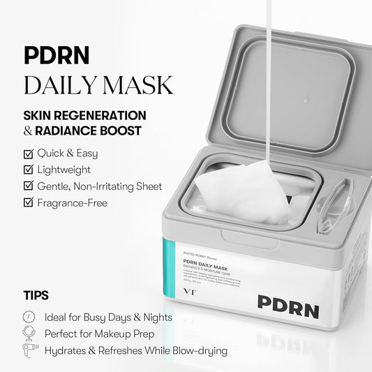 Vt Cosmetics Tx Toning Daily Mask 30 Sheets, Tranexamic Acid, Niacinamide, Glutathione For Acne Scars, Dark Spots, Sun Spots, Hydrating & Glowing Facial Mask, Fragrance-Free, Korean Face Mask