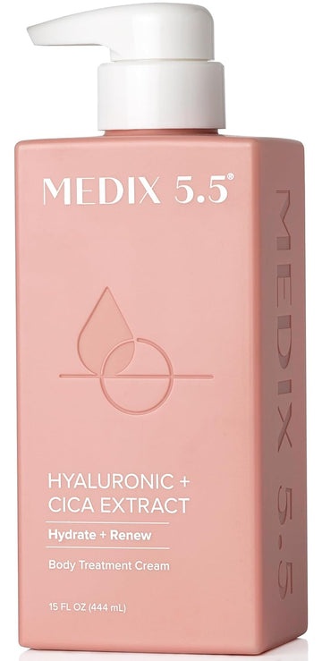 Medix 5.5 Hyaluronic Acid + Vitamin E Cream Body Lotion & Face Moisturizer | Hydrating Dry Skin Firming Lotion Minimizes Look Of Wrinkles, Stretch Marks, & Crepey Skin | Skin Care Products | 15 Fl Oz