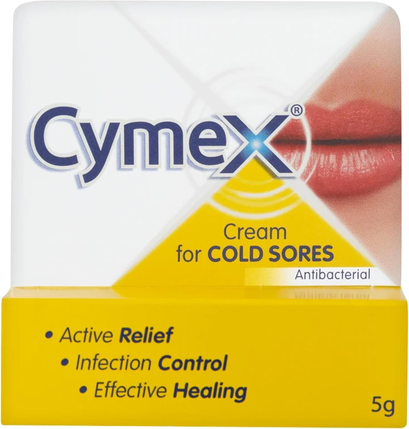 Cymex Cold Sore & Lip Cream - Triple Action Formula, 5Gm | Fast Relief, Infection Control, Effective Healing For Painful Cold Sores & Dry Cracked Lips
