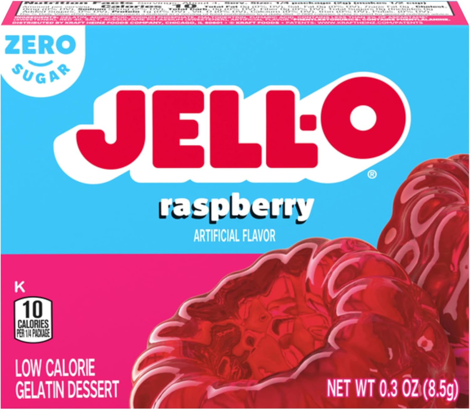 Jell-O Raspberry Sugar-Free Gelatin Mix (0.3 Oz Boxes, Pack Of 6)