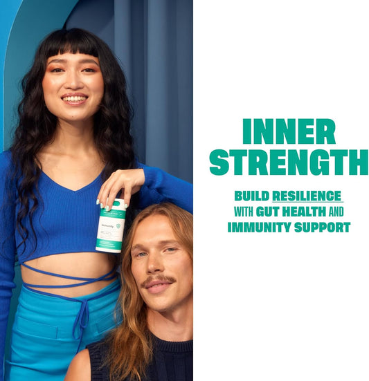 Health By Habit Inner Strength Kit - Gut Health (60 Capsules) & Immunity (60 Capsules) Supplement - Support a Healthy Digestive System, Immune Health, Antioxidant Levels, Probiotic, Prebiotic, Vegan