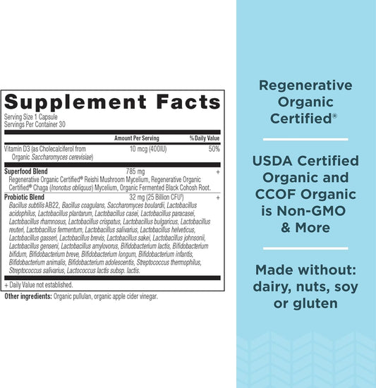 Ancient Nutrition Regenerative Organic Certified Probiotics For Women 50+, Probiotics Women’S 50+ Once Daily, Healthy Digestion And Immune System Support, 25 Billion Cfus* Per Serving, 30 Count