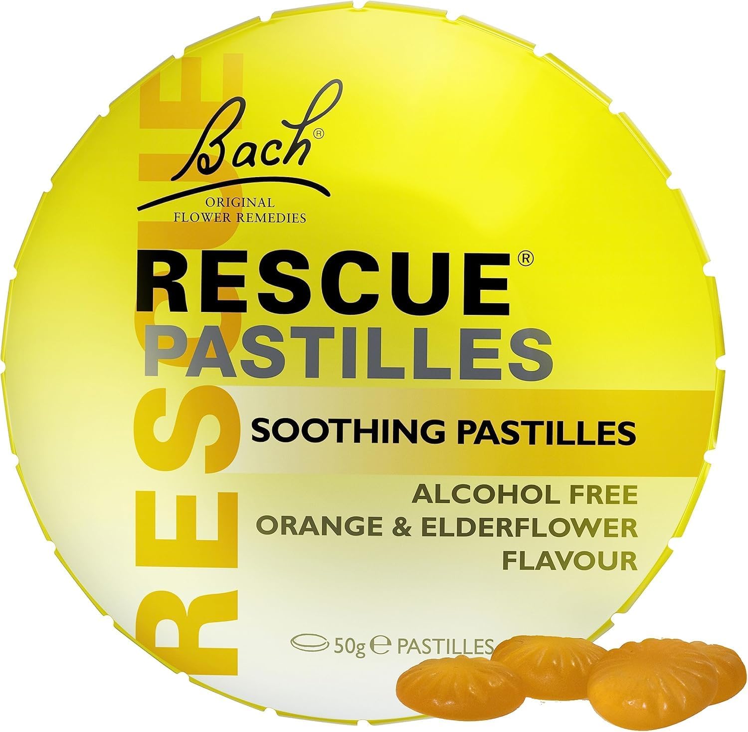 Nelsons Rescue Remedy Pastilles, Orange And Elderflower Flavour, Emotional Wellness And Balance, Easy To Use Format 50 Gr