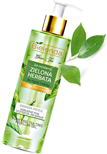 Bielenda Green Tea - Micellar Gel - Designed For Daily Cleansing And Purifying Combination Skin-Green Tea Micellar Gel For Face Cleansing - 200 Ml