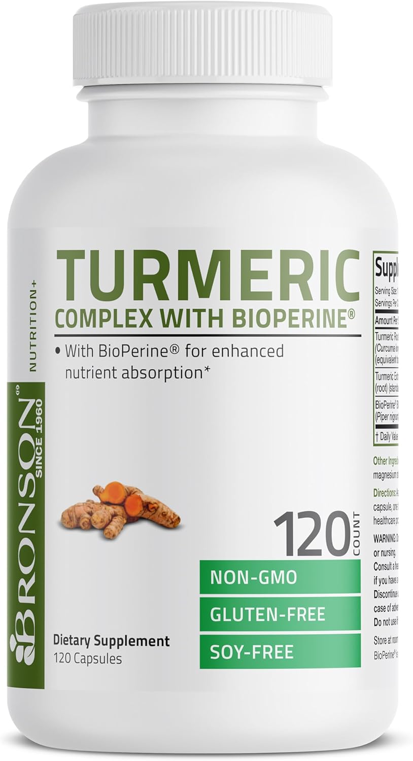 Turmeric Curcumin with BioPerine - High Potency Premium Joint Support with 95% Standardized Curcuminoids - Non-GMO Capsules with Black Pepper - 120 Count : Health & Household