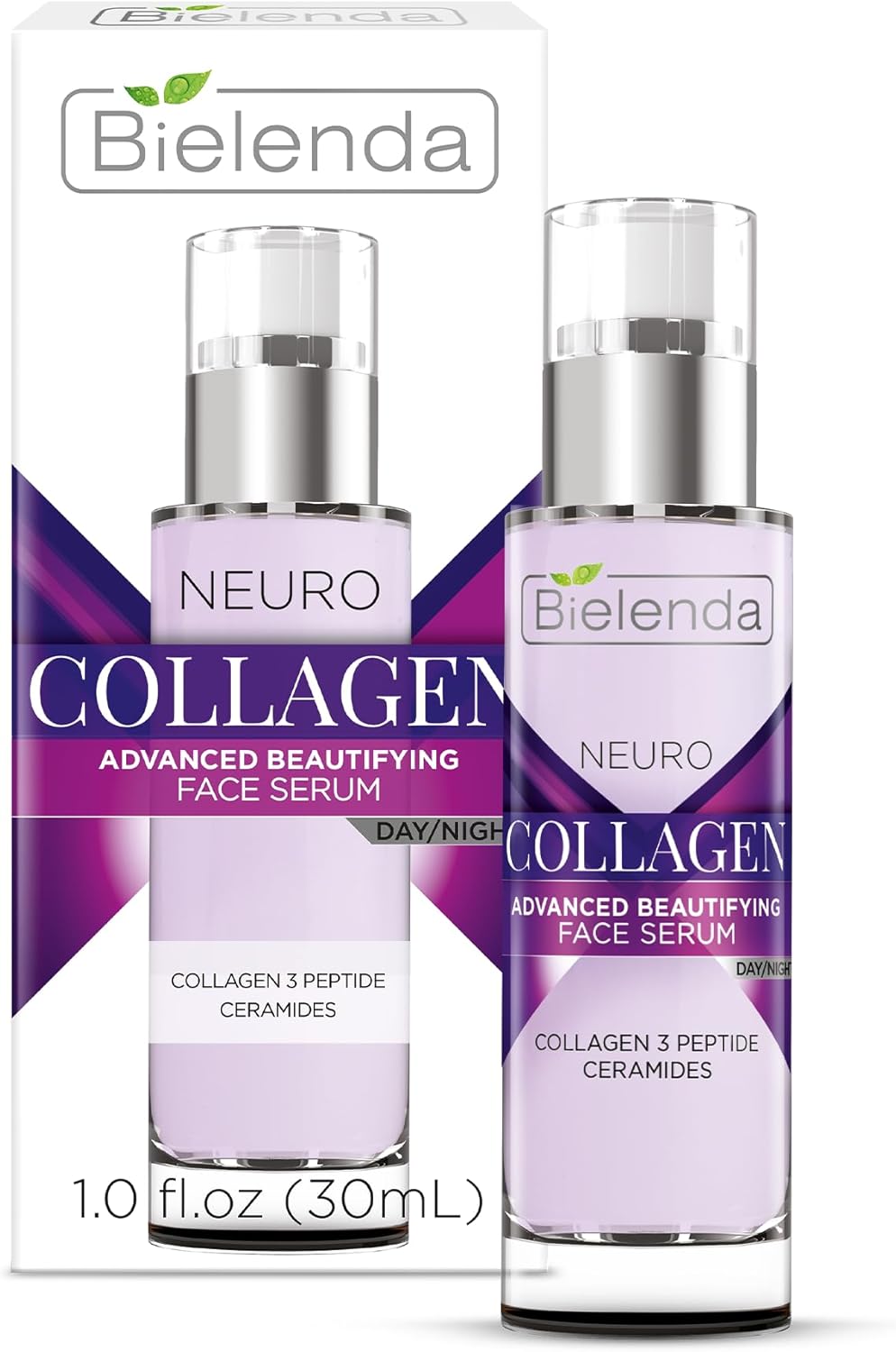 Bielenda Neuro Collagen Face Serum With Collagen Peptides And Ceramides, Anti-Ageing, Anti-Wrinkle, Day/Night, 30 Ml