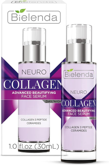 Bielenda Neuro Collagen Face Serum With Collagen Peptides And Ceramides, Anti-Ageing, Anti-Wrinkle, Day/Night, 30 Ml