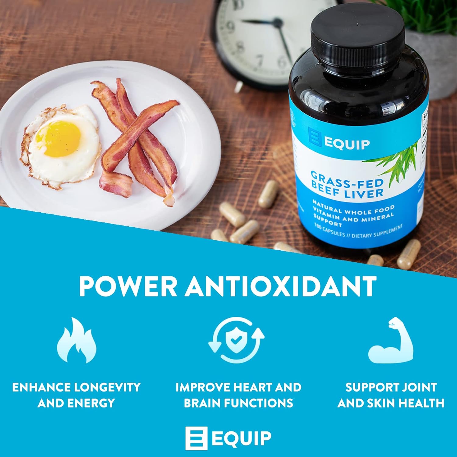 Equip Foods Grass-Fed Beef Liver Capsules & Prime Protein Powder Vanilla : Health & Household