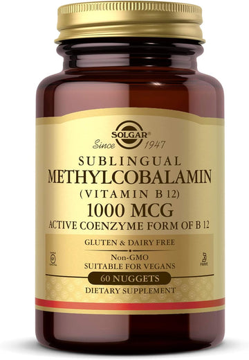 Solgar Methylcobalamin 1000 Mcg, 60 Nuggets - Supports Energy Metabolism - Body-Ready, Active Form Of Vitamin B12 - Vitamin B - Non Gmo, Vegan, Gluten & Dairy Free, Kosher - 60 Servings