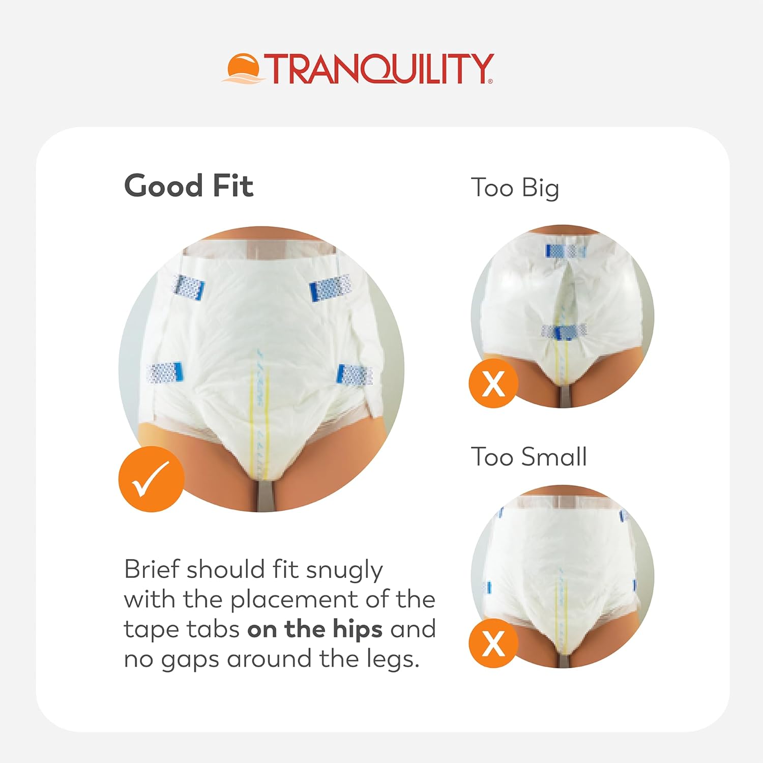 Tranquility SmartCore Adult Disposable Briefs, Adult Medium, Incontinence Control with Breathable Kufguard Technology, Fastening Tabs & Wetness Indicator, Latex-Free, 28oz Capacity, 12ct Bag : Health & Household