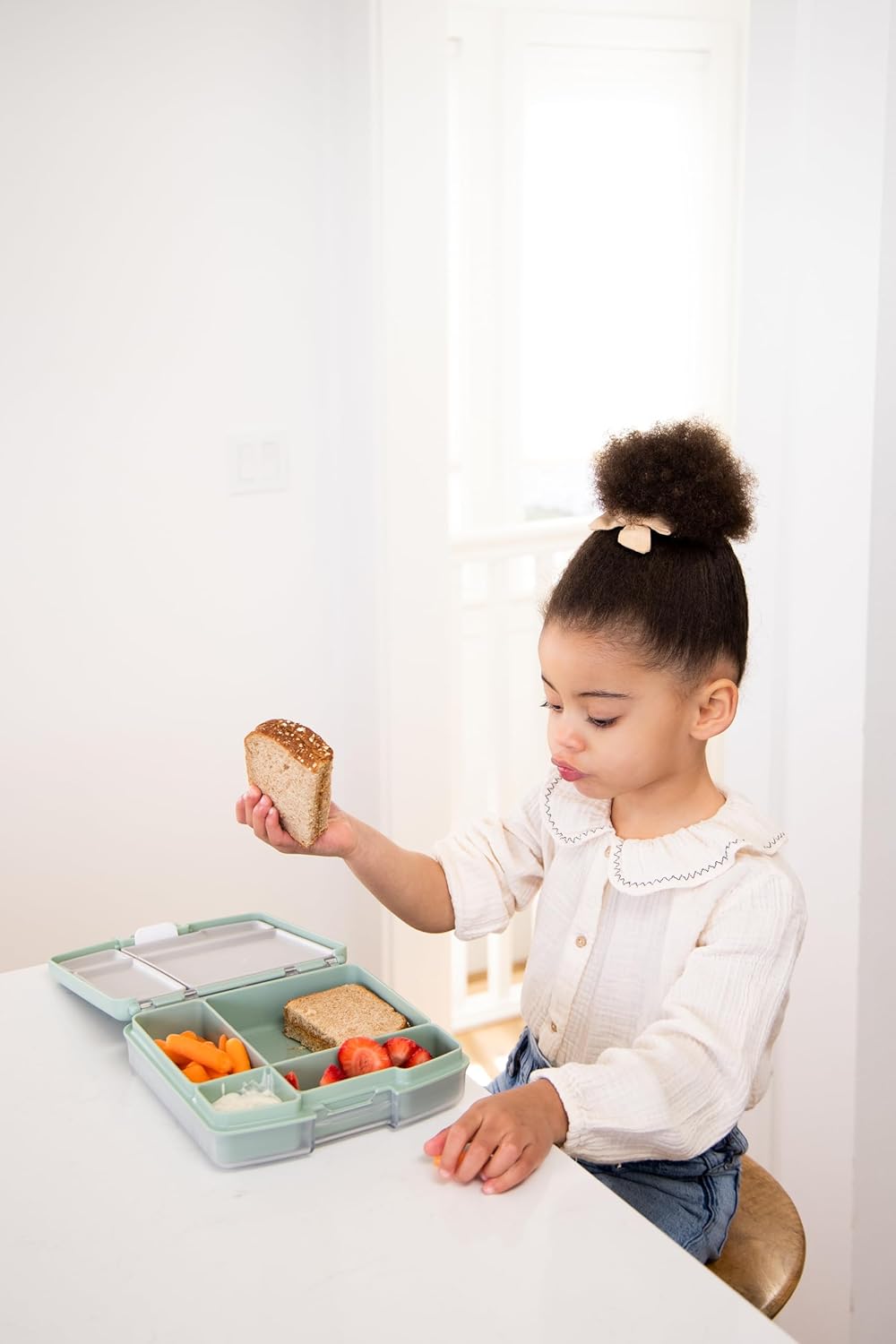 Ubbi Kid Snacking Bundle, Includes Snack Container, Bento Box and Grape Cutter, Sage Green : Home & Kitchen