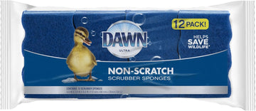 Dawn Non-Scratch Kitchen Dish Sponges, Blue, Pack Of 12