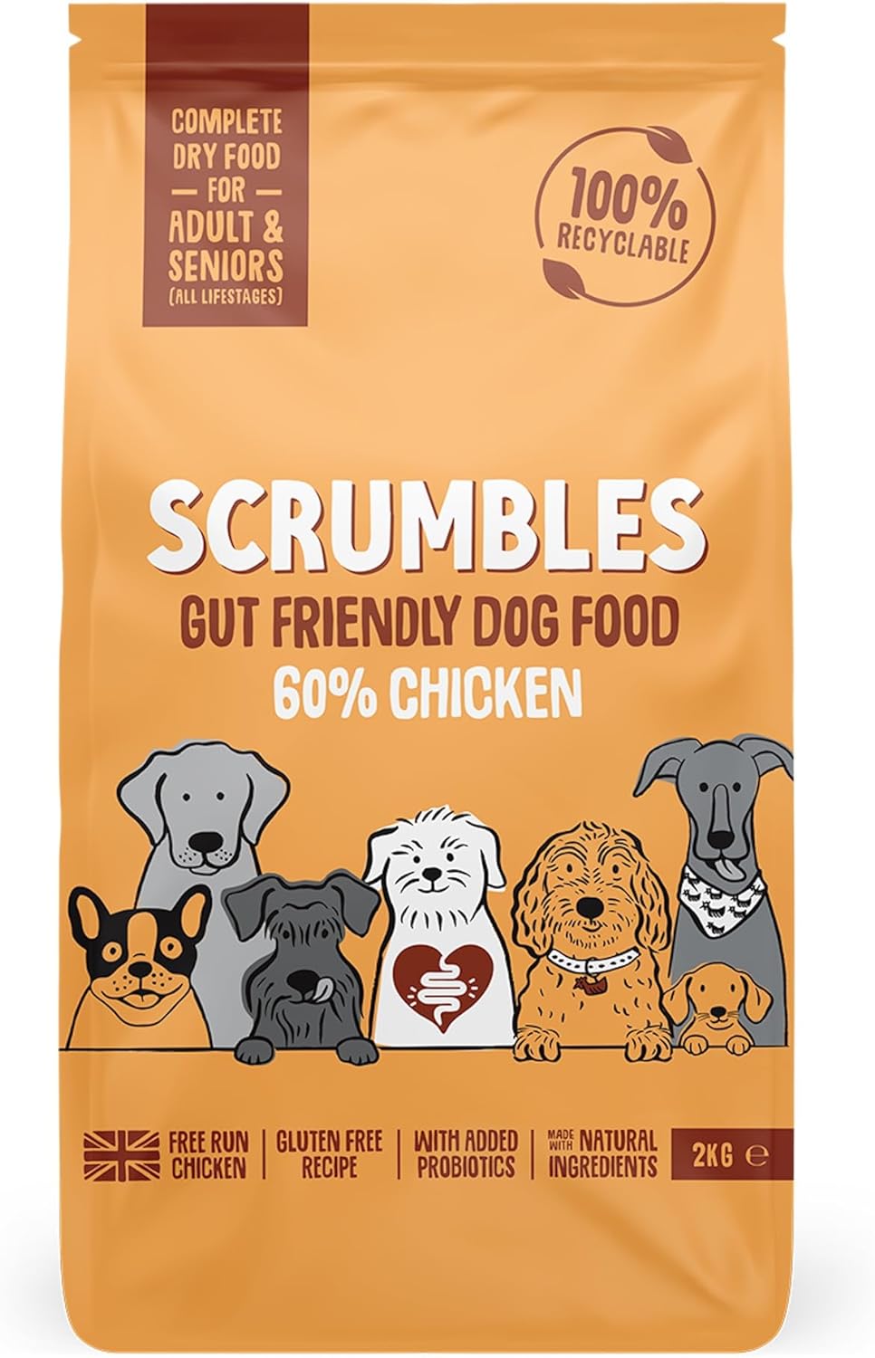 Scrumbles Dry Dog Food with Fresh Chicken, 2 kg (Pack of 1),package may vary?DAC2