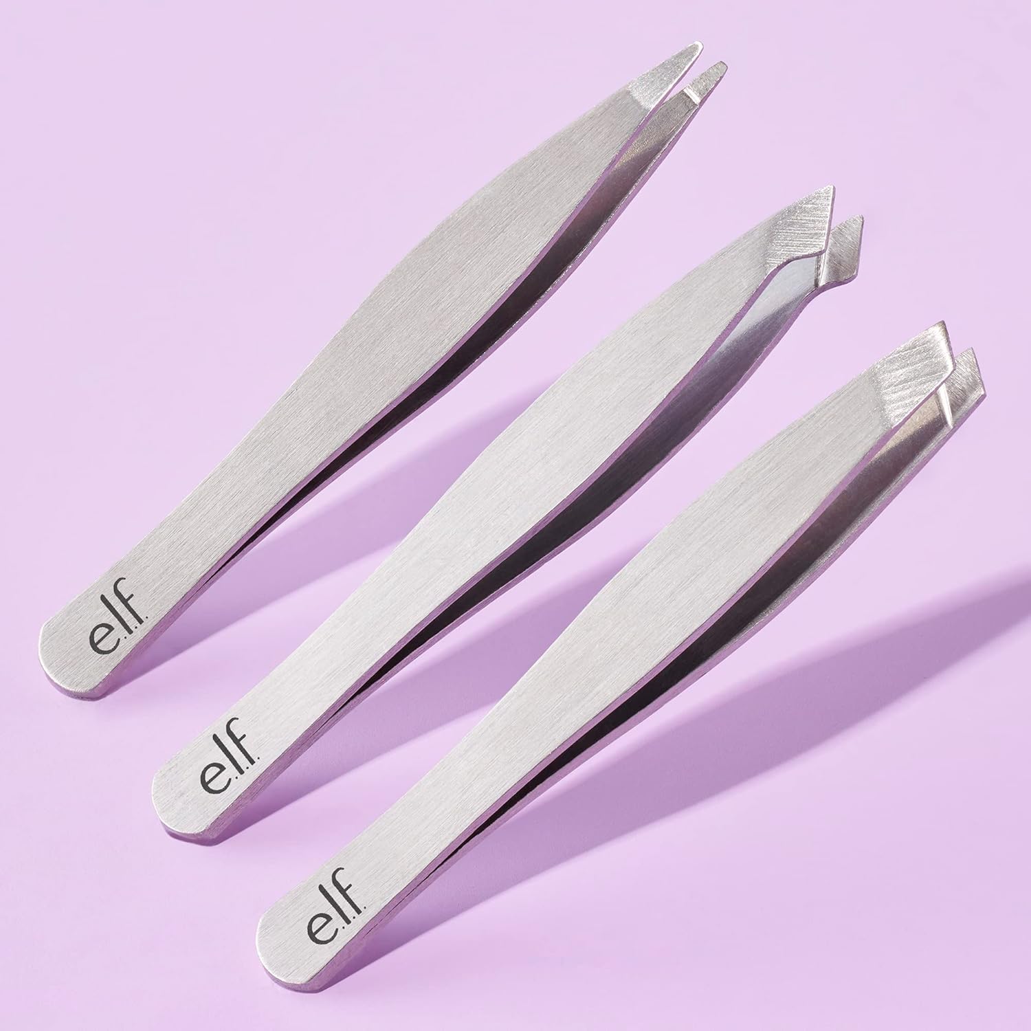 e.l.f. Tweezer Trio Kit, Three Mini Eyebrow Tweezers For Shaping, Defining & Grooming Brows, Great For Touchups On The Go, Vegan & Cruelty-Free : Beauty & Personal Care