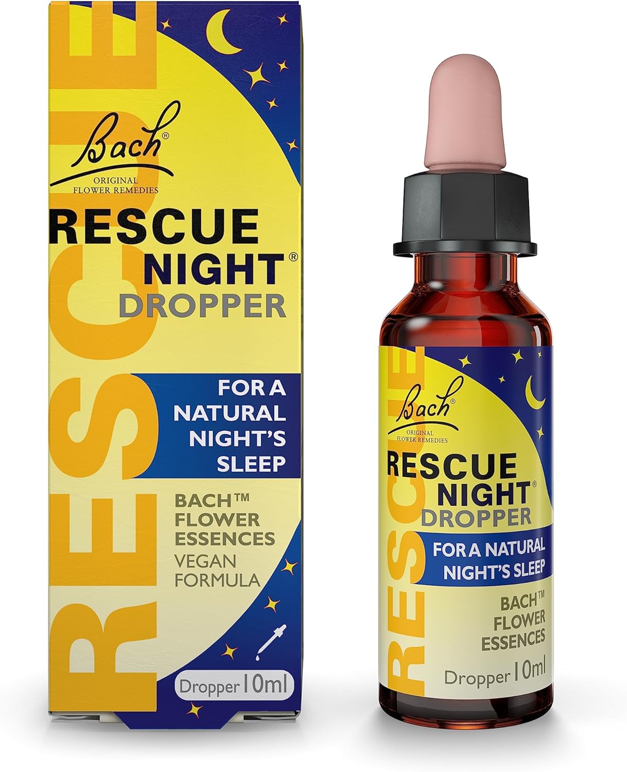 Rescue Night Dropper (10Ml), For A Natural Night'S Sleep, Natural Flower Essences, Helps Switch Off From Repetitive Thoughts, Disconnect From Distractions, Night Support, Aid A Restful Night