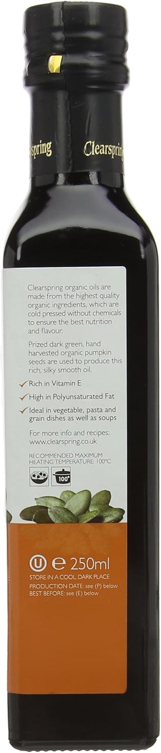 Clearspring Organic Toasted Pumpkin Seed Oil, 250G (Pack Of 2)