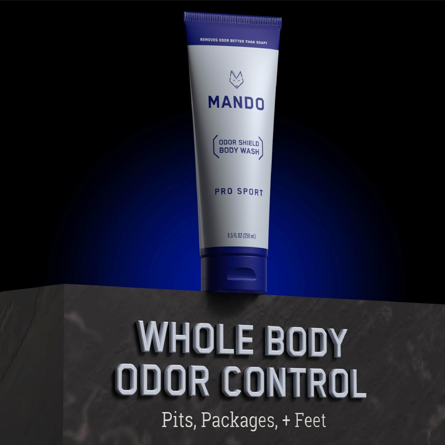 Mando Odor Shield Body Wash - 24 Hour Control - Removes Odor Better Than Soap - Sls And Paraben Free, Skin Safe - 8.5 Ounce (Pro Sport) : Beauty & Personal Care