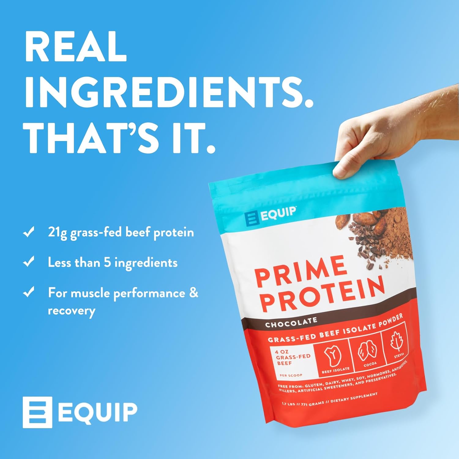 Equip Foods Prime Protein Powder | Clean, Grass Fed Beef Protein Isolate | Carnivore Protein Powder | Paleo, Keto Friendly | Gluten, Dairy Free | 30 Servings, Cinnamon Roll : Health & Household