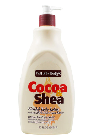 Cocoa & Shea Blended Body Lotion 32 Oz Pump Bottle By Fruit Of The Earth