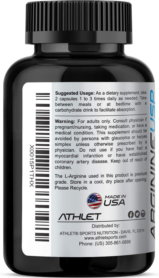 L-Arginine 1000 Mg 240 Caps - Supports High Potency Nitric Oxide Levels Blood Flow Improve Energy Endurance For Men And Women