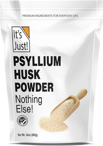 It'S Just! - Psyllium Husk Powder, Easy Mixing Dietary Fiber, Cleanse Your Digestive System, Finely Ground Powder, Ideal For Keto Baking, Non-Gmo (Unflavored, 24Oz (Pack Of 1))