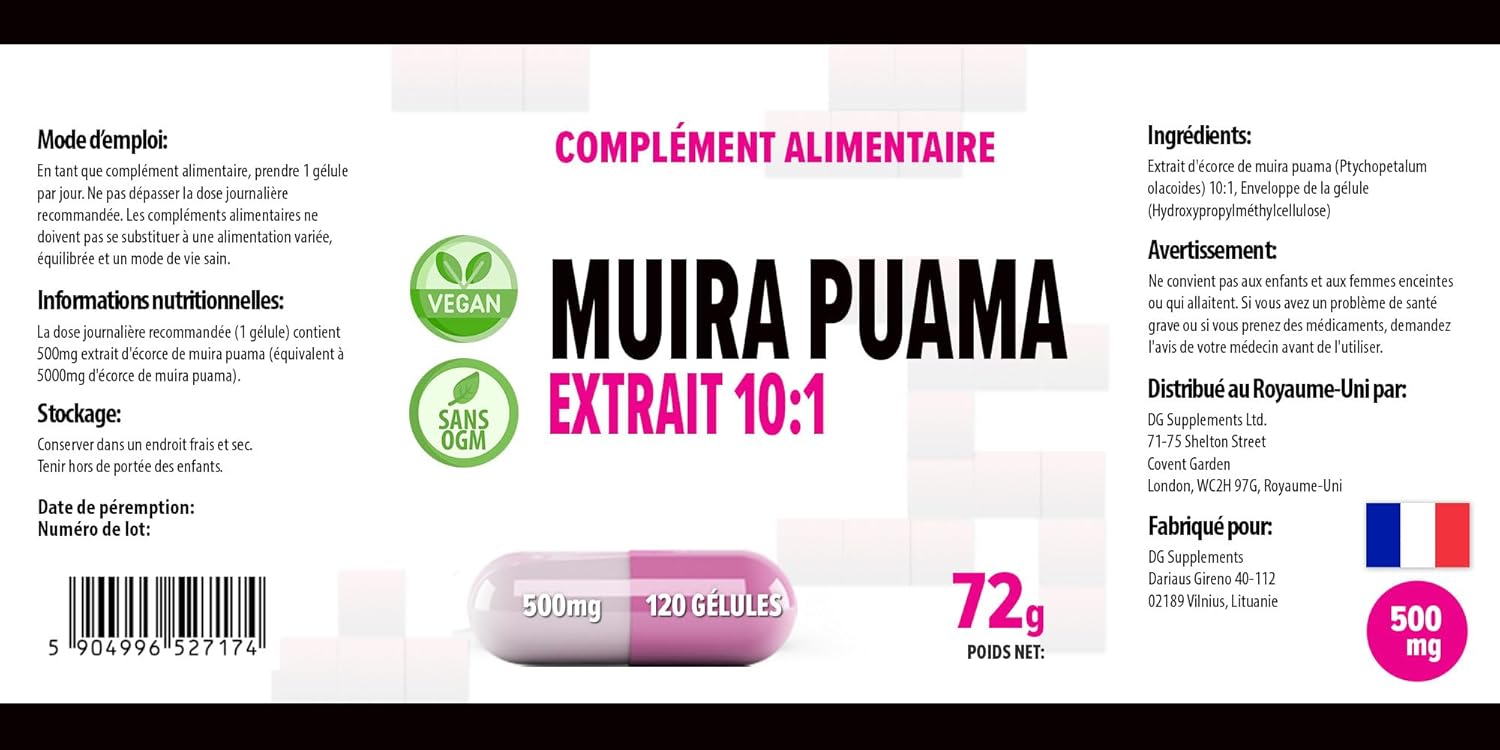 Hepatica Muira Puama Bark Extract 5000Mg | 10:1 Extract (500Mg) | 120 Vegan Capsules | High Strength Energy, Stamina & Libido Support | 3Rd Party Lab Tested | Gluten-Free & Non-Gmo