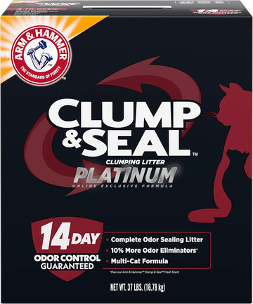 Arm & Hammer Clump & Seal Platinum Multi-Cat Complete Odor Sealing Clumping Cat Litter With 14 Days Of Odor Control, 37 Lbs, Online Exclusive Formula