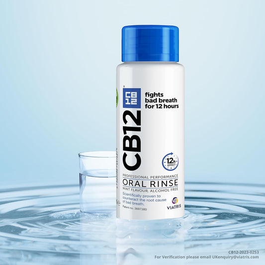 CB12 Mint Menthol Mouthwash, Enamel Strengthening, Pleasant Breath for 12 Hours, 250 ml (Pack of 2)