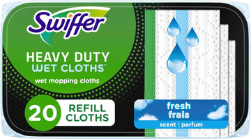 Swiffer Sweeper Heavy Duty Wet Mopping Cloths Multi Surface Refills, Open Window Fresh, 20Count