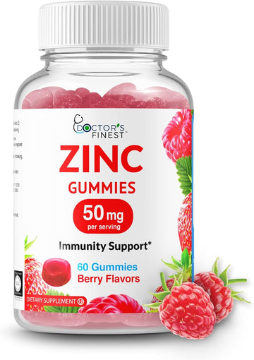 Zinc 50Mg Gummies – Vegetarian, Gmo Free & Gluten Free Vitamin – Great Tasting Berry Flavor Pectin Chews – Adult Dietary Supplement – 60 Count [30 Doses]